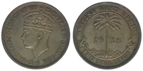British West Afrika
Georg VI.
Two Shilling 1938

Kupfer-Nickel
11.23g
-vz