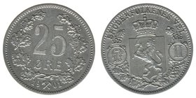 Norwegen Oskar II.

25 Öre 1901
Silber, 2,41 Gramm, -vz