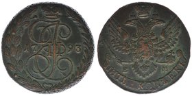 Rußland Katharina II.
5 Kopeken 1793 EM
Kupfer, 51,46 Gramm, -vz