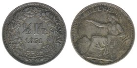 Schweiz
1/2 Franken 1851
2,53 Gramm, ss