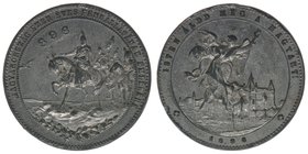 UNGARN

Medaille 1896 Erinnerung an die 1. ungarische Landnahme 89
Zinn, 28mm, 6.74 Gramm, ss++