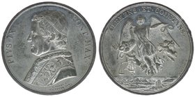 Vatikan Kirchenstaat Papst Pius IX. 

Zinnmedaille ohne Jahr
CLEMENS ET CONSTANS
23.89 Gramm, vz++