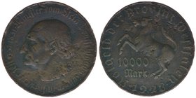 NOTGELD der Provinz Westfalen
10000 Mark 1923
Kupfer, 43mm, 31,92 Gramm, s/ss