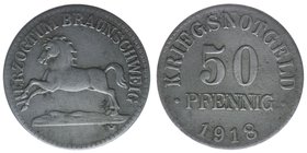 Herzogtum Braunschweig 

Kriegsnotgeld 50 Pfennig 1918
Bimetall, 3.65 Gramm, ss+