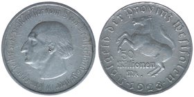 NOTGELD der Provinz Westfalen
50 Millionen Mark 1923
Aluminium, 38mm,5,58 Gramm, s/ss