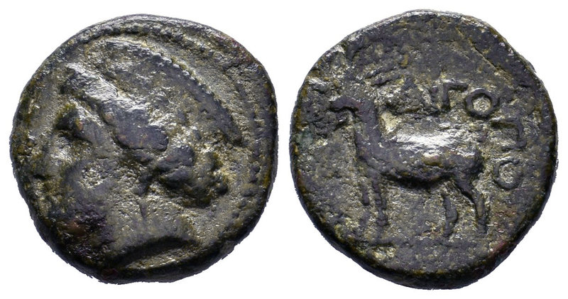 THRACE, Aigospotamoi. Circa 300 BC. Æ, Head of Demeter left, wearing triple-pend...