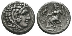 Alexander III the Great (336-323 BC). AR drachm. Miletus, 325-323 BC. Miletus, 325-323 BC. Head of Heracles right, wearing lion skin headdress / ΑΛΕΞΑ...