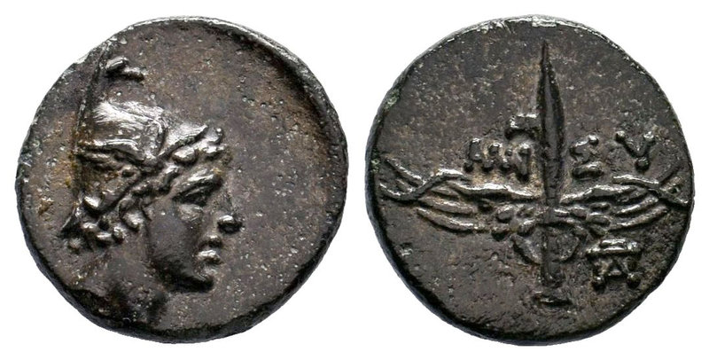 PONTOS. Amisos. Ae (85-65 BC). Obv: Head of Perseus right, wearing a winged helm...