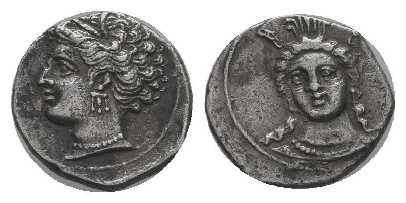 Cilicia. Uncertain mint. AR Obol , 4th century BC. Obv. Head of Herakles facing ...