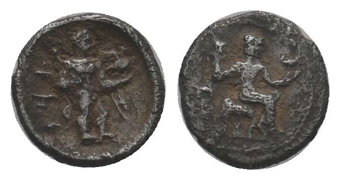 CILICIA, Tarsos. Tiribazos. Satrap of Lydia, 388-380 BC. AR Obol. Baal of Tarsos...
