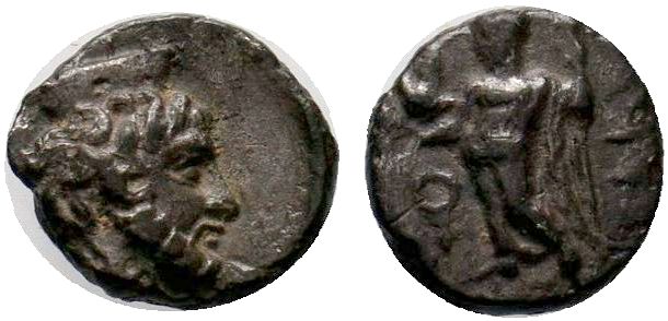 Cilicia, Tarsos. Tiribazos. Satrap of Lydia, 388-380 B.C. AR obol . Baal standin...