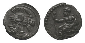 Cilicia, Tarsos. Pharnabazos, Satrap of Hellespontine Phrygia, 387-373 B.C.. Persian general, 413-387 B.C. AR obol. Struck 380/79 B.C. Baaltars enthro...