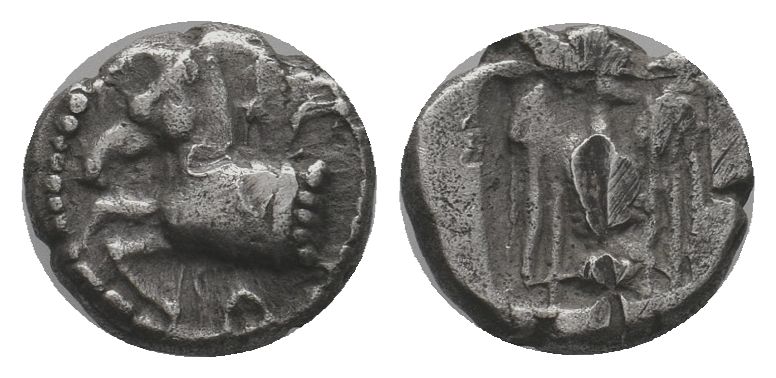 KINGS OF THRACE. Sparadokos, circa 464-444 BC. Diobol . Forepart of horse to lef...