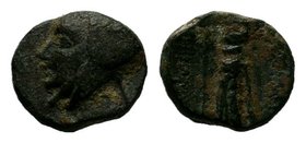 KINGS OF CAPPADOCIA. Ariarathes III (230-220 BC). Ae.Obv: Head of Ariarathes III with tiara left.Rev: BAΣIΛEΩΣ AΡIAΡAΘOΥ.Athena standing left with shi...