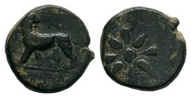 IONIA. Miletos. Ae (Circa 313-290 BC). Uncertain magistrate.

Condition: Very Fine

Weight: 1.86gr
Diameter: 12.61mm

From a Private Dutch Collection.