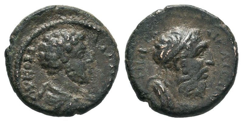 BITHYNIA, Nicaea. Commodus. AD 177-192. Æ, Bareheaded, draped, and cuirassed bus...