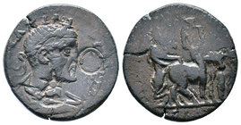 Cilicia. Ninika-Klaudiopolis . Maximinus I Thrax AD 235-238. Laureate and cuirassed bust right, slight drapery / Founder plowing right with bull and o...
