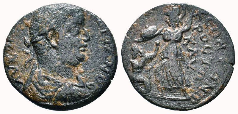 CILICIA, Seleuceia ad Calycadnum. Valerian I. 253-260 AD. Æ. Laureate, draped an...
