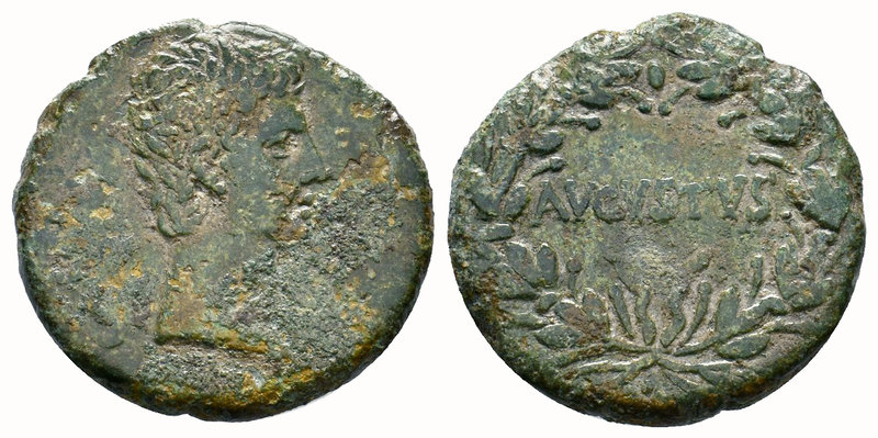 Province of Asia - Augustus (27 BC-AD 14), c. 25 BC, AE, Bare head r. , Rv. AVGV...