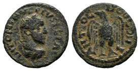 PISIDIA. Antiochia. Commodus (177-192). Ae.Obv: IMP COM CAES. Laureate, draped and cuirassed bust right.Rev: ANTIOCH COLON.Eagle standing facing, head...