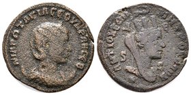 Otacilia Severa AE of Antioch, Syria. MAP WTAKIL CEOVHPAN CEB, diademed and draped bust right on crescent / ANTIOCEΩN MHTΡO KOΛΩN Δ-e S-C, turreted an...