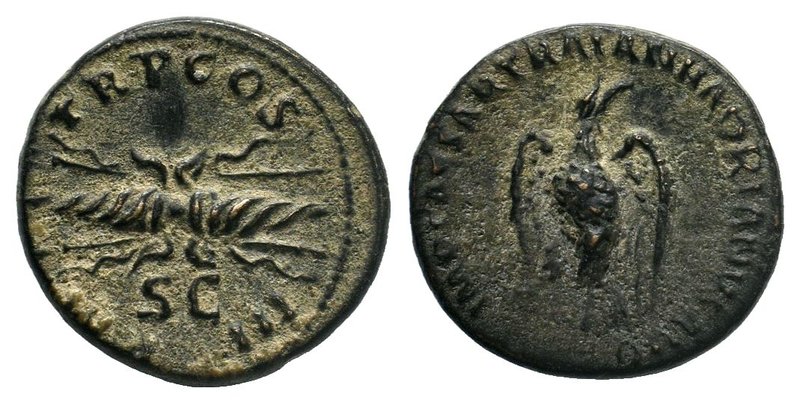 Hadrian, 117-138. Quadrans. Rome, 121-122. IMP CAESAR TRAIAN HADRIANVS AVG Eagle...