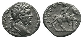 Septimius Severus AR Denarius. Rome, AD, 196-197. L SEPT SEV PERT AVG IMP VIII, laureate head right / ADVENTI AVG FELICISSIMO, Severus on horseback ri...