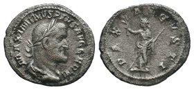 MAXIMINUS THRAX (235-238). Denarius. Rome. Obv: IMP MAXIMIANVS PIVS AVG. Laureate, draped and cuirassed bust right. Rev: PAX AVGVSTI. Pax standing lef...