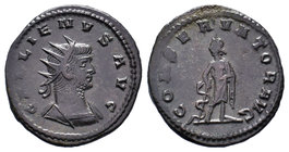 Gallienus. A.D. 253-268. Silvered AE antoninianus. Antioch mint, struck A.D. 265/6. GALLIENVS AVG, radiate and cuirassed bust of Gallienus right / CON...
