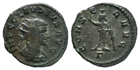 Claudius II Gothicus, 268-270. Antoninianus. Antiochia, 268-269. IMP C CLAVDIVS AVG Radiate, draped and cuirassed bust of Claudius II to right, seen f...