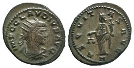Claudius II Gothicus, 268-270 Antoninianus Antioch circa 268, Radiate, draped and cuirassed bust r. Rev. Aequitas standing facing, head l., holding sc...