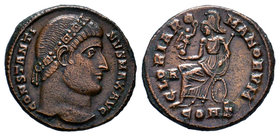 Constantine I. A.D. 307/10-337. Æ follis. Constantinople, A.D. 327/8. CONSTANTI-NVS MAX AVG, diademed head of Constantine I right / GLORIA RO-MANORVM,...