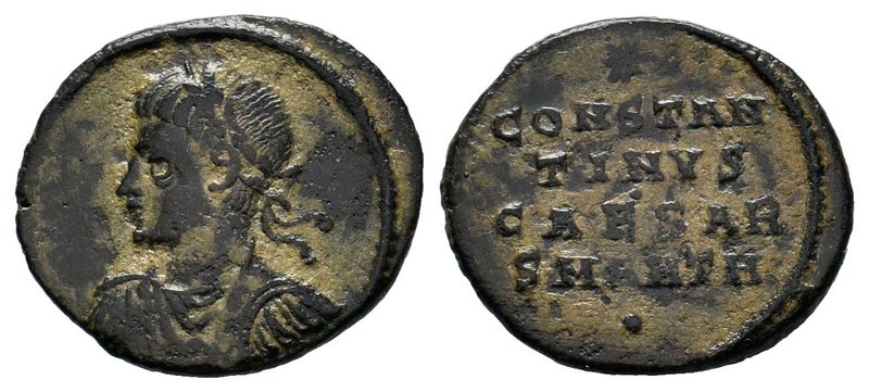 Constantine II (Caesar, 316-337). Æ Follis. Antioch, 324-5. Laureate, draped and...