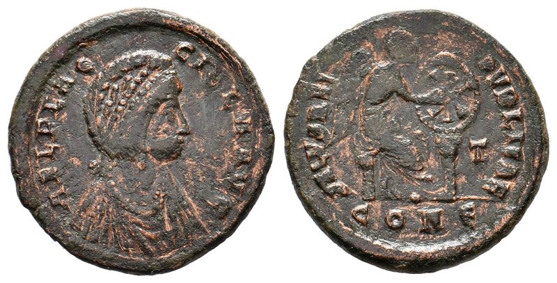 Aelia Flaccilla, Augusta, 379-386/8. Follis, Constantinople, 379-383. AEL FLACIL...