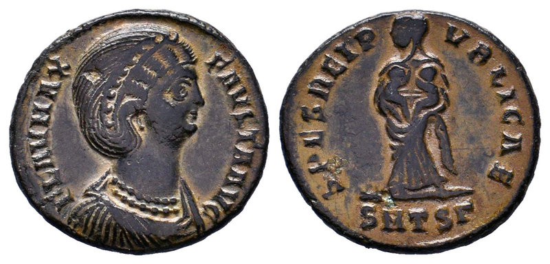 Fausta. Augusta, A.D. 324-326. Æ follis. Thessalonica mint, Struck A.D 326-328. ...
