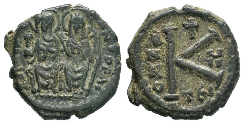 Justin II and Sophia, AE Half-Follis. TES

Condition: Very Fine

Weight: 5.54gr
...