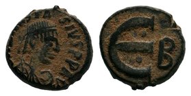 Anastasius I, Pentanummium, 491-518 AD. Constantinople. DN ANASTASIVS PP AVG, pearl diademed, draped, cuirassed bust right / Large epsilon, no mintmar...