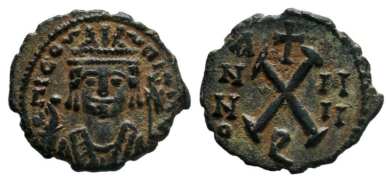 Tiberius II Constantine, AE Decanummium, Antioch mint, 578-582 AD. dN TIO CONTAT...