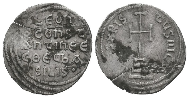 Leo IV and Constantine VI. 776-780 AD. AR Miliaresion. Constantinople mint. IhSU...