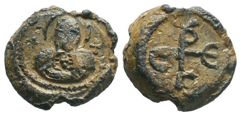 Lead seal of Sergios (7th cent.) Diam.: mm Weight: gr. Condition: F/VF. Attracti...