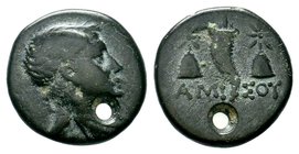 Pontos. Amisos. Time of Mithradates VI Eupator circa 120-100 BC.AE Bronze 

Condition: Very Fine

Weight: 3.61 gr
Diameter: 17.80 mm