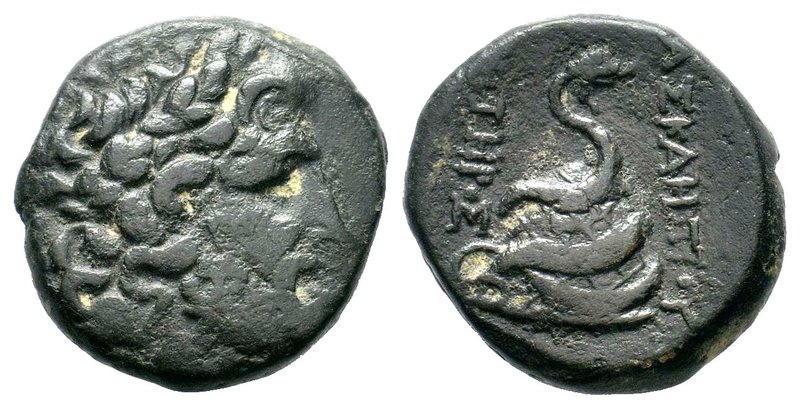 Mysia.Pergamum. Asklepios - Serpent .200-20 BC. AE Bronze 

Condition: Very Fine...