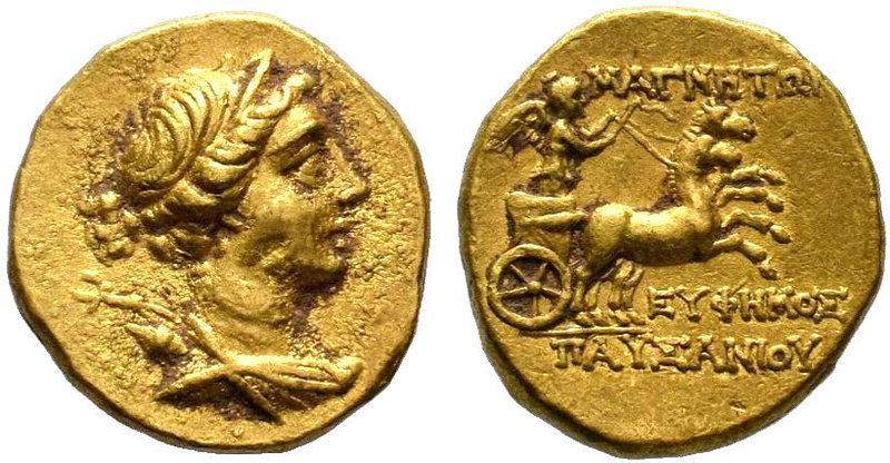 Ionia, Magnesia ad Maeandrum AV Stater. Circa 155-140 BC. Euphemos, son of Pausa...