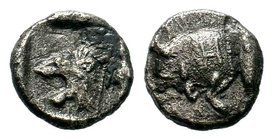 Mysia, Kyzikos, c. 450-400 BC. AR Hemiobol

Condition: Very Fine

Weight: 1.00 gr
Diameter:10 mm