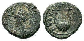 Seleukis and Pieria, Antioch Æ Dichalkon. Pseudo-autonomous issue, time of Hadrian, Obverse: laureate and draped bust of Apollo left Reverse: lyre
Con...