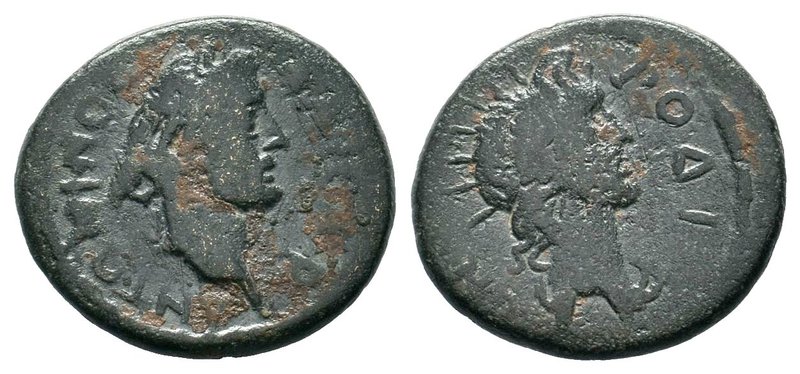 ISLANDS off CARIA, Rhodus, Rhodes. Antoninus Pius. 138-161 AD. ΚΑΙСΑΡ ΑΝΤΩΝΙΝΟС,...