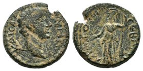 CILICIA. Seleucia ad Calycadnus. Antoninus Pius, 138-161. Diassarion. Athena standing facing, head to left.
Condition: Very Fine

Weight: 5.08gr
Diame...