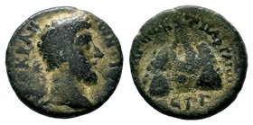 Cappadocia. Caesarea. Marcus Aurelius AD 161-180. AE bronze

Condition: Very Fine

Weight: 6.21 gr
Diameter:21 mm