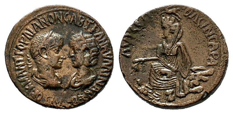 MESOPOTAMIA, Nisibis. Gordian III, with Tranquillina. 238-244 AD. Æ 

Condition:...
