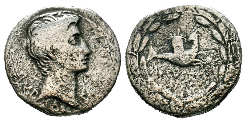 Augustus AR Cistophorus. Ephesus, circa 25 BC.
IMP CAESAR, bare head right / AV...